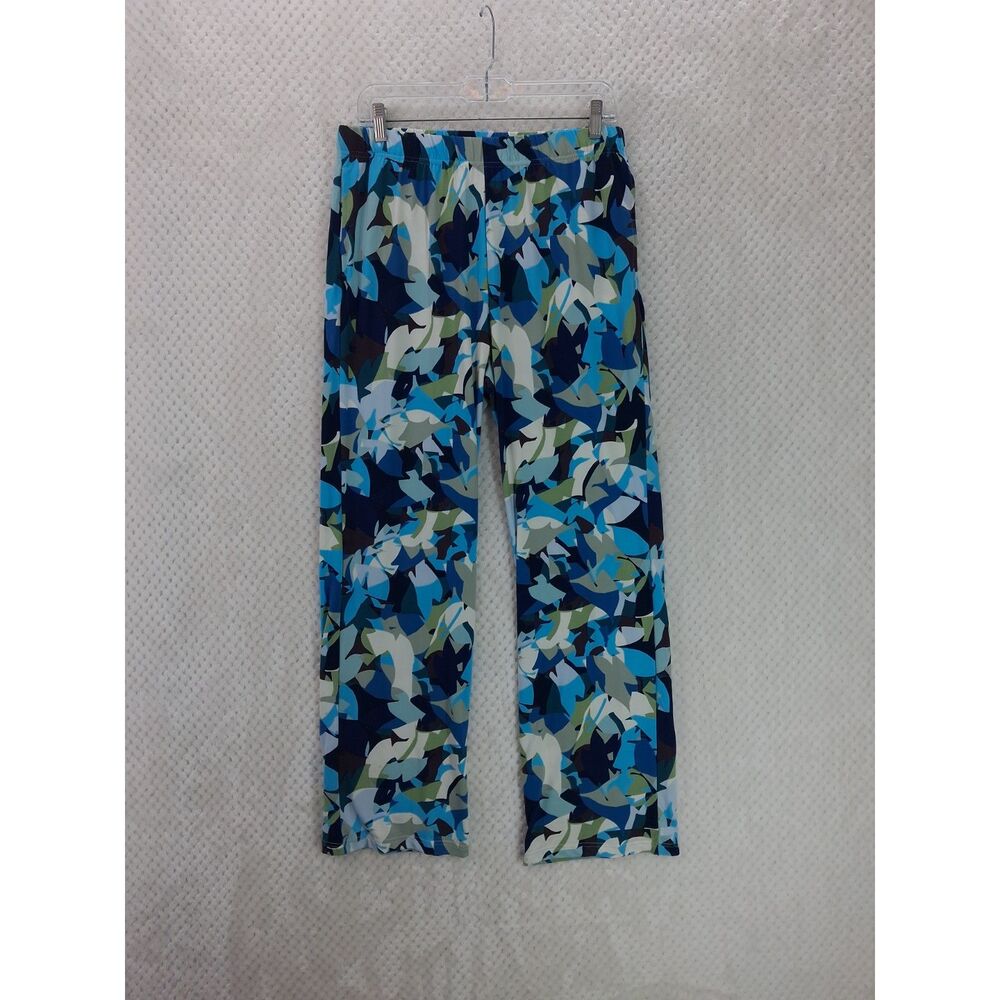 Logo Lori Goldstein Women's Medium Blue Printed Sleep Pants